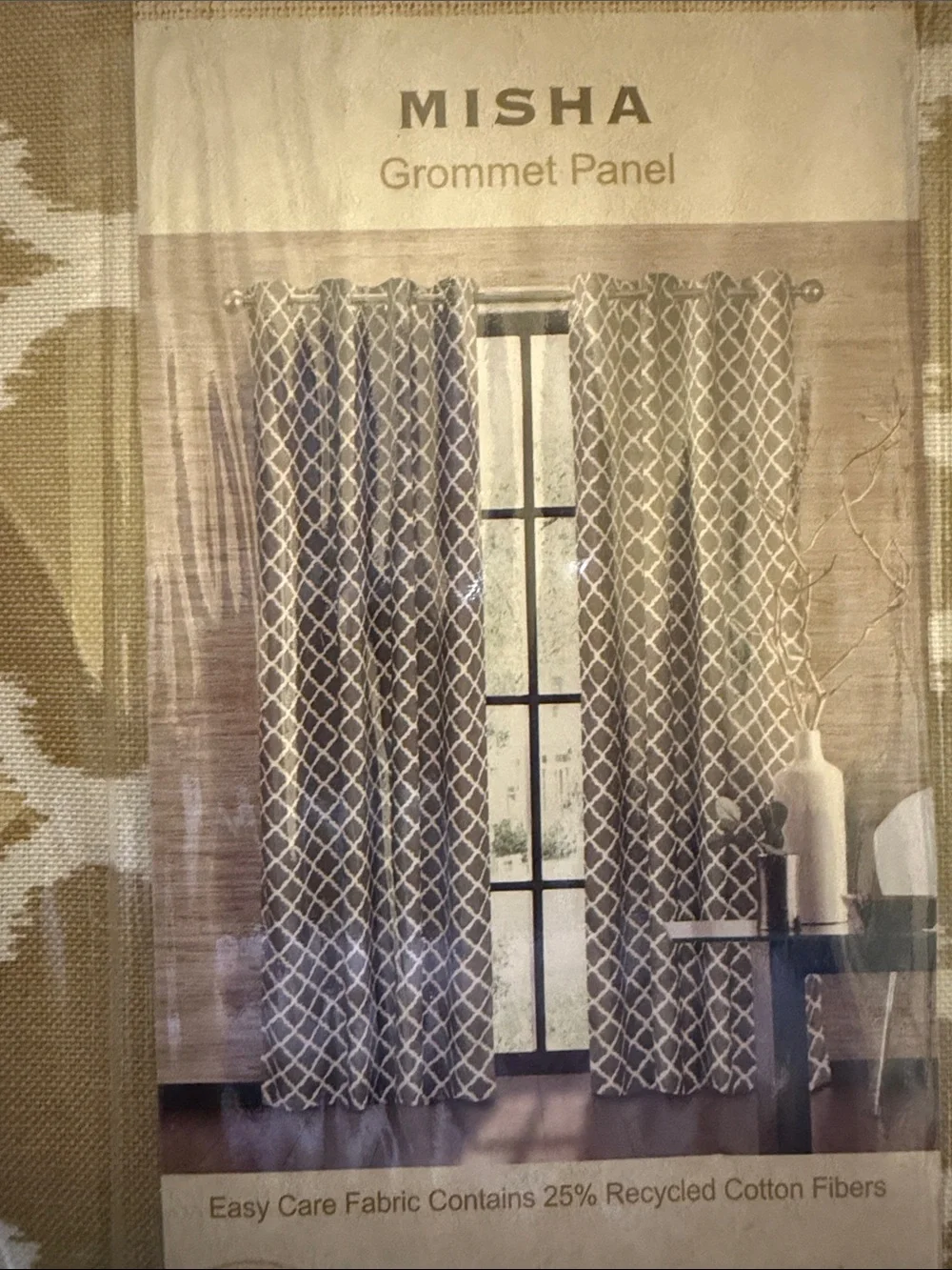 ColorDrift Latte and White Grommet 52”x108” Curtain Panel Set - Retail $120